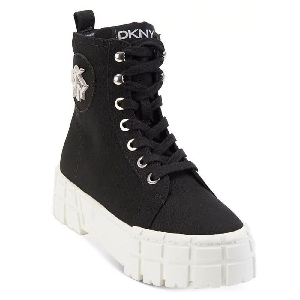 DKNY Womens 9 M Black Peri Lace Up Platform Ankle Boots DISPLAY JJ2